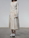 Mutedance 25 Autumn/Winter Round Neck Top Skirt Plant Dye Highly Handmade MD-MD25FW68-nude (MD25FW65)